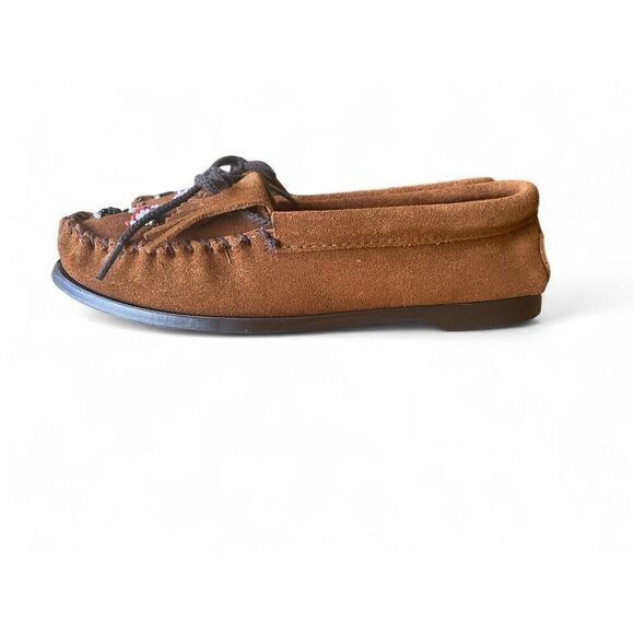 Minnetonka Women’s Moccasins Thunderbird Beaded Suede Size 6.5 New Without Box - Picture 2 of 8